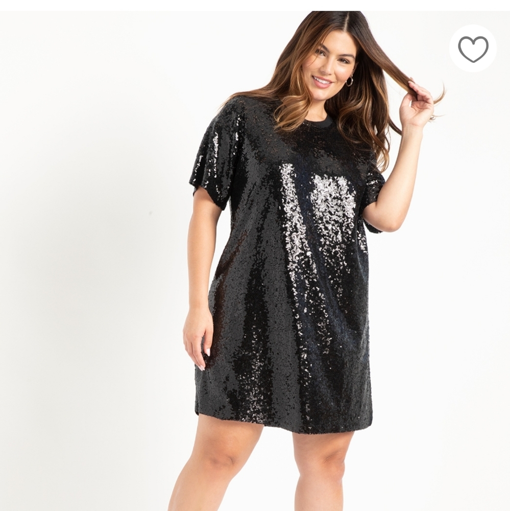 ELOQII ELEMENT SEQUIN DRESS